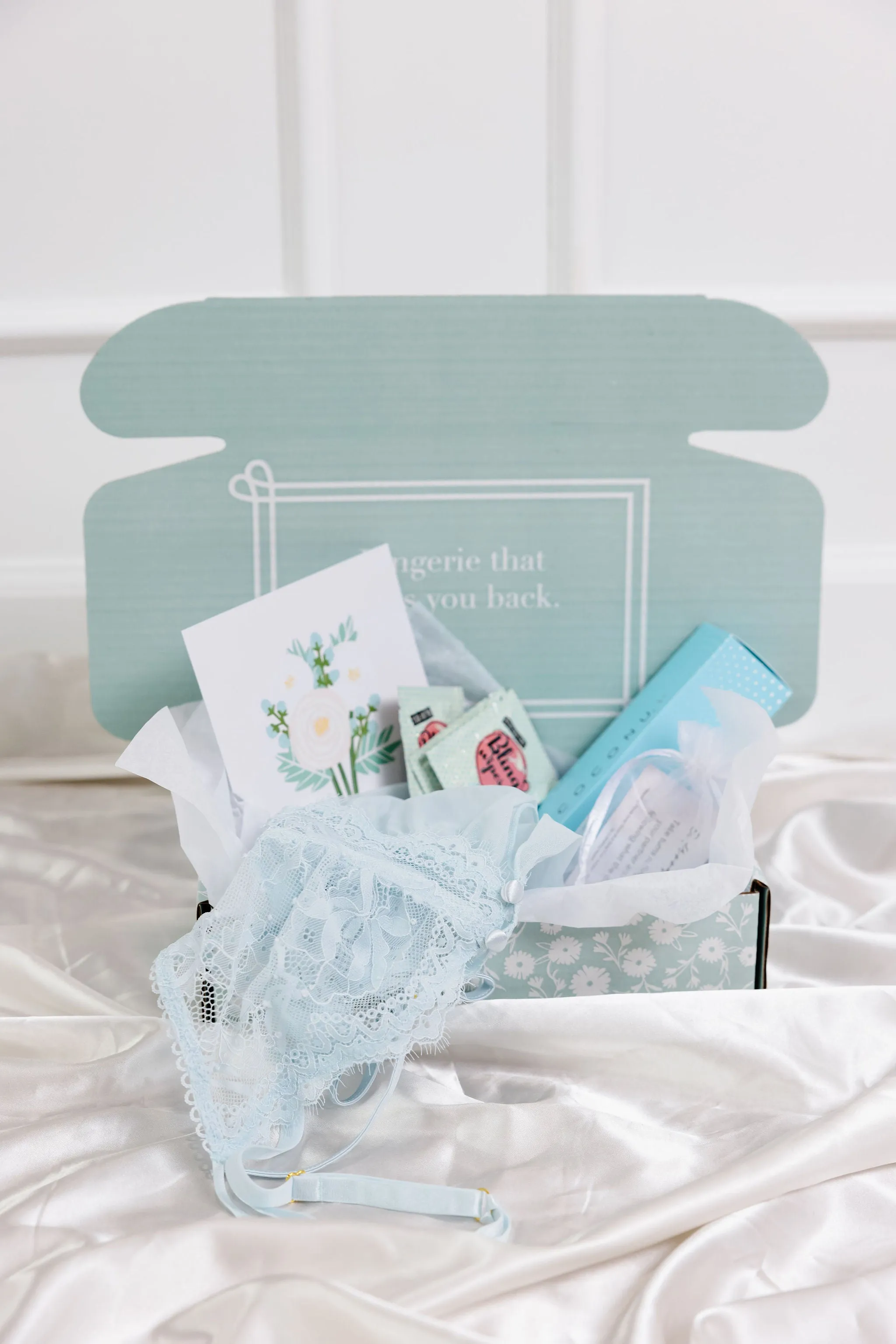 Bridal Bundle: Lacy Plunge Satin Romper - Pearl