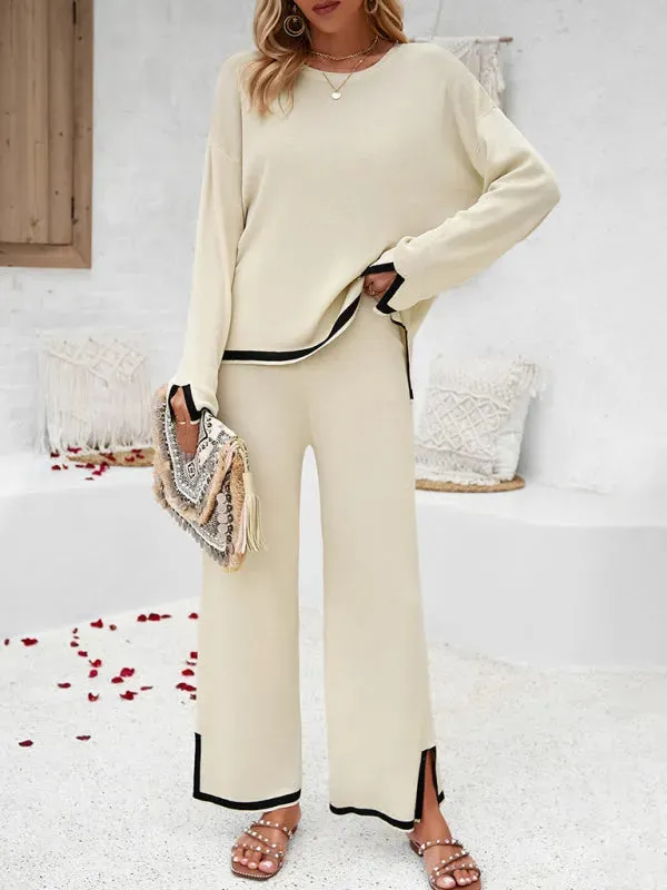 Casual Women Knit Relaxed Two-Piece Set