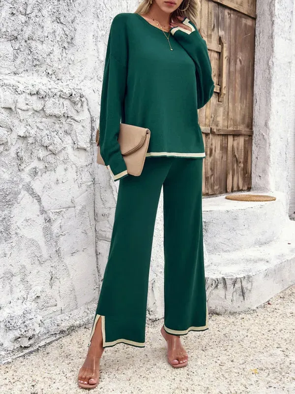 Casual Women Knit Relaxed Two-Piece Set
