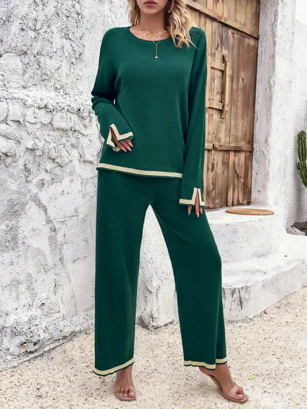 Casual Women Knit Relaxed Two-Piece Set