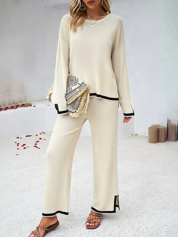 Casual Women Knit Relaxed Two-Piece Set