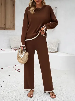 Casual Women Knit Relaxed Two-Piece Set