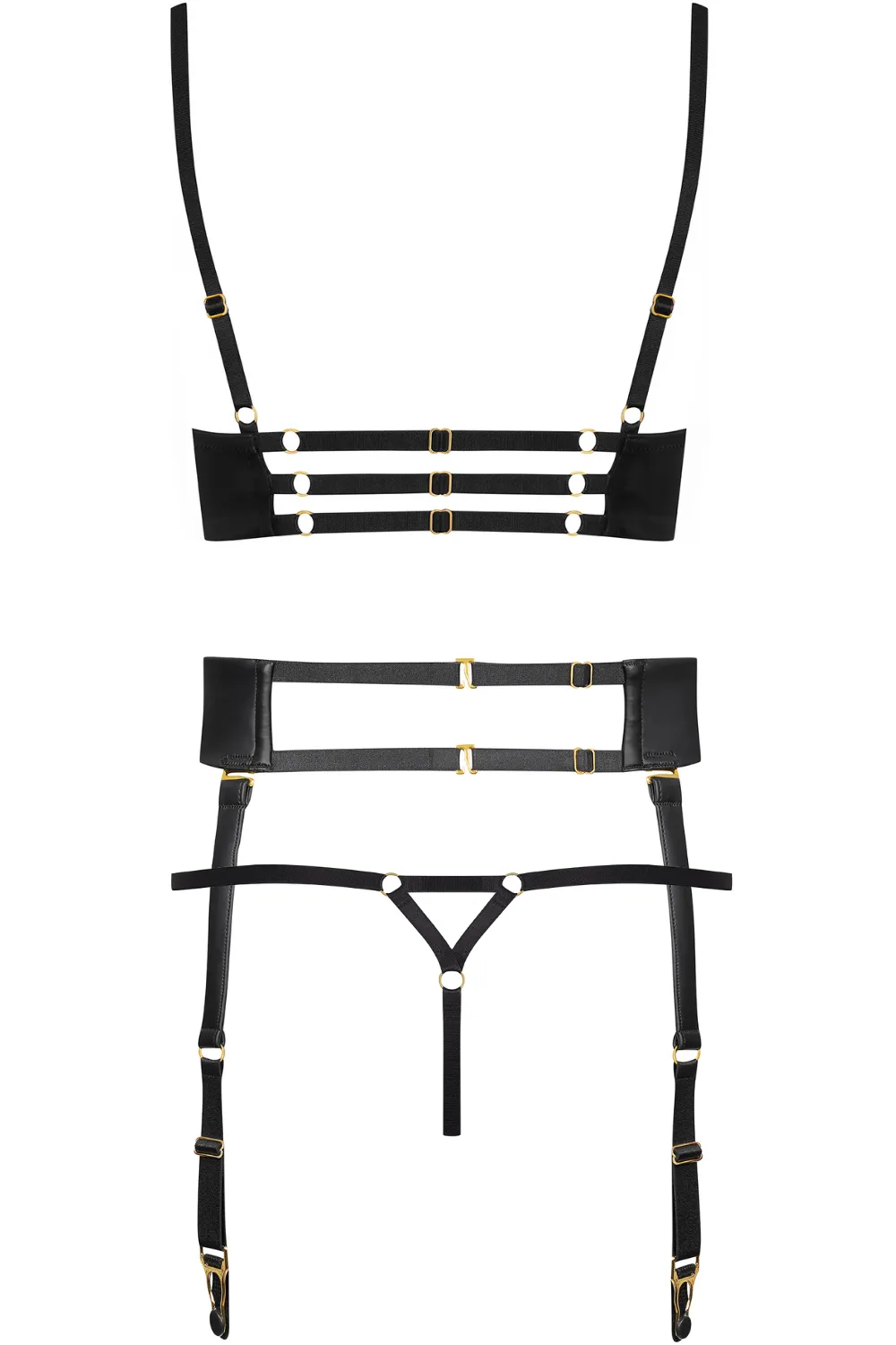 Chambre Noire Bralette. Thong & Suspender