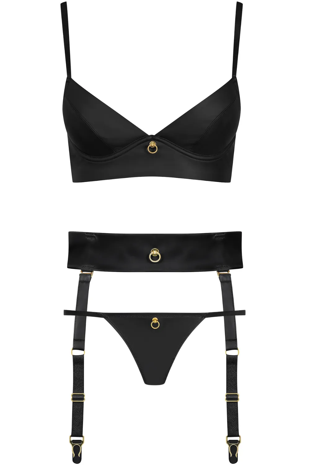 Chambre Noire Bralette. Thong & Suspender