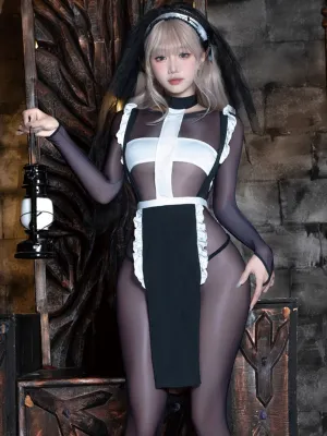 Crotchless Habit Nun Lingerie Set