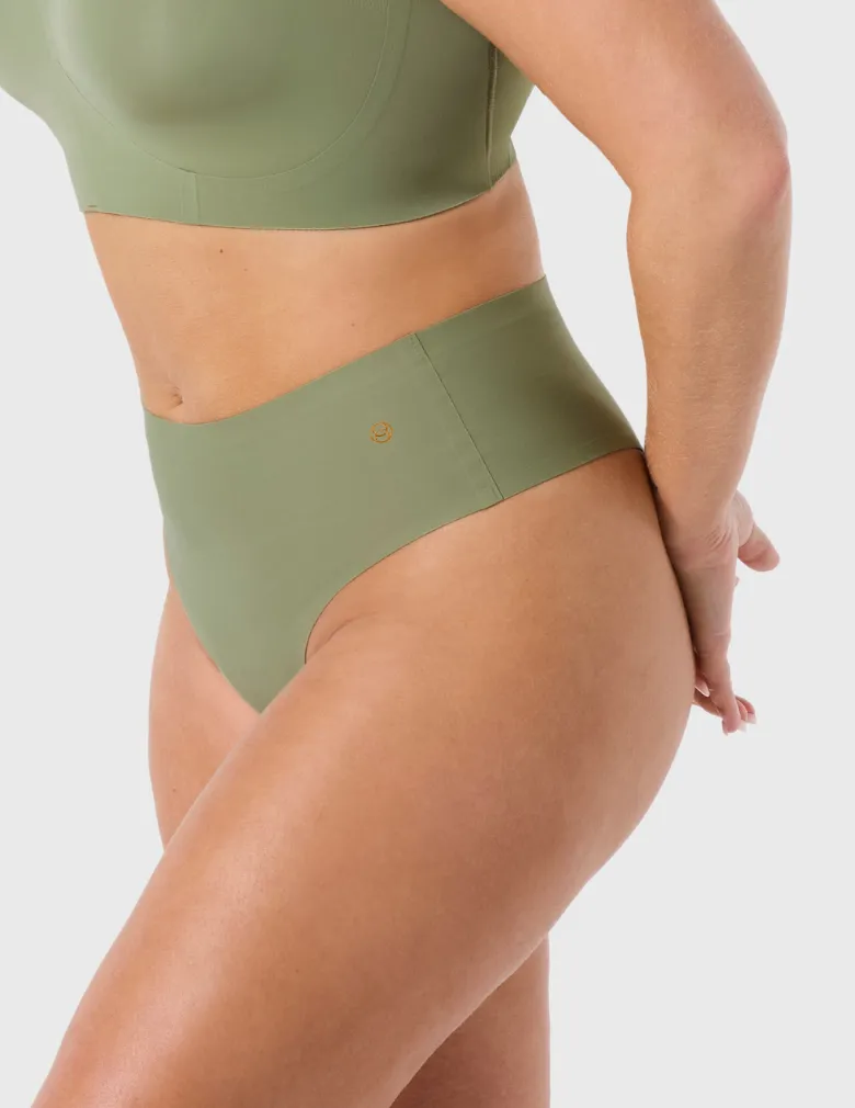 Evelyn & Bobbie High-Waisted Thong EB1703 Matcha
