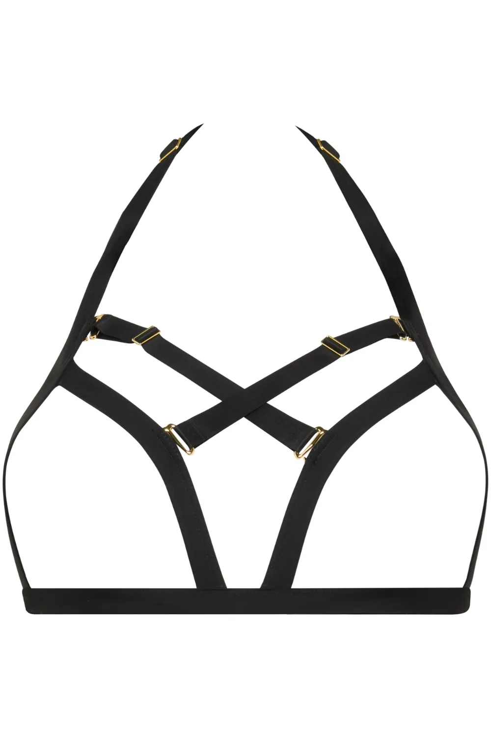 Fatale Open Triangle Bikini Top in Black