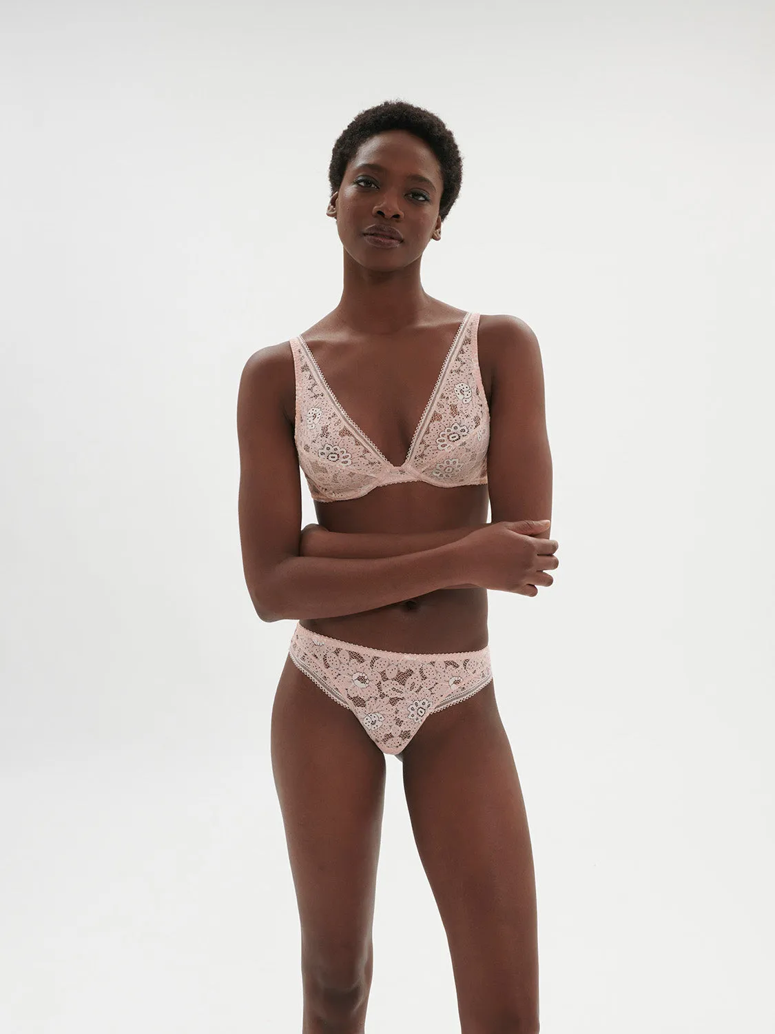 Festive Underwire Triangle - Ballet Pink