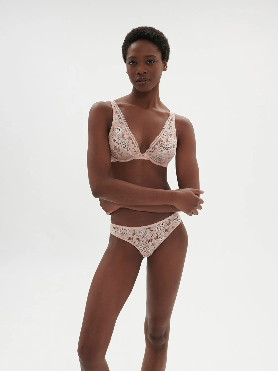 Festive Underwire Triangle - Ballet Pink