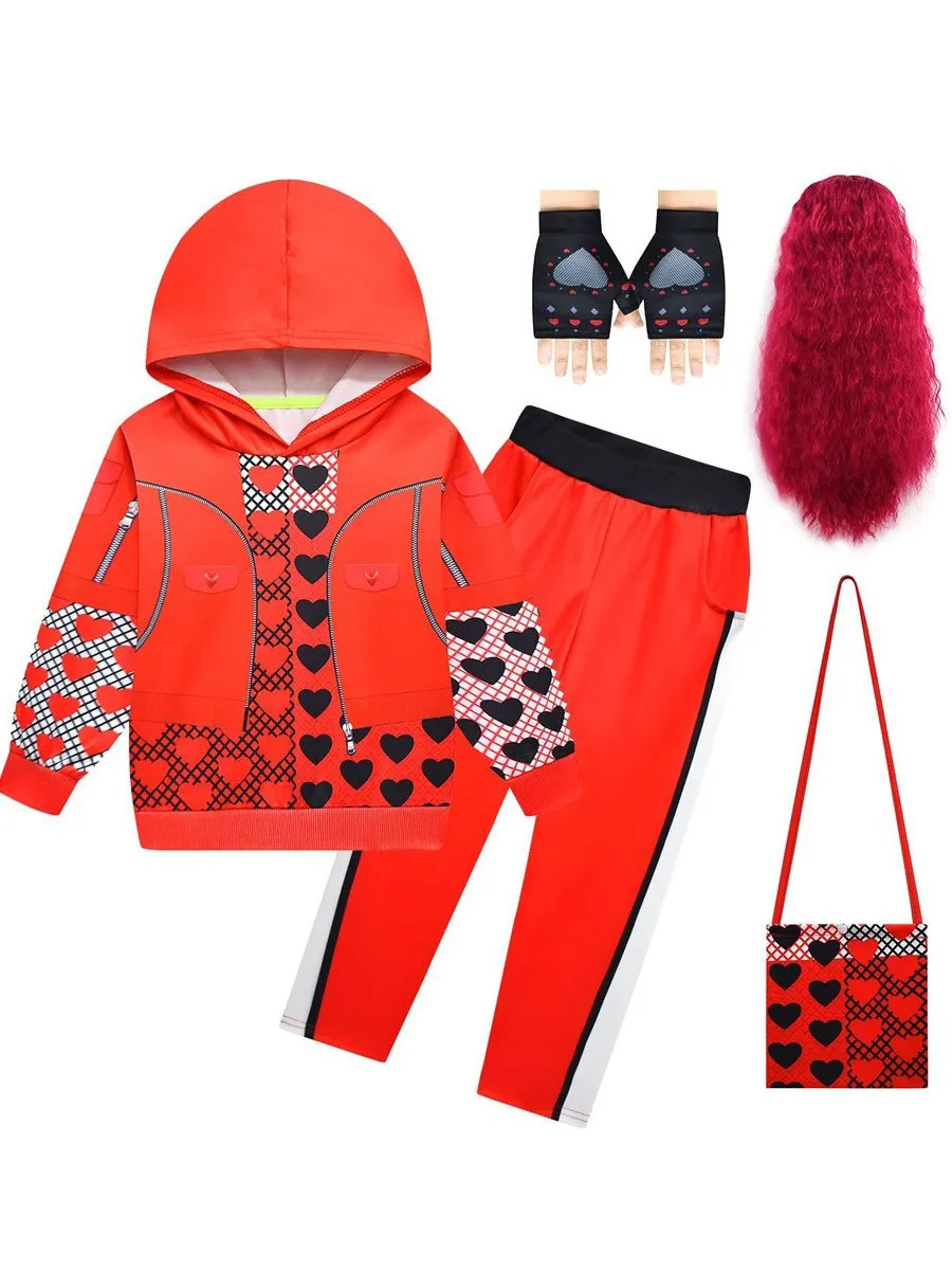 Girls Princess Red Hoodie and Pants w/ Accessories