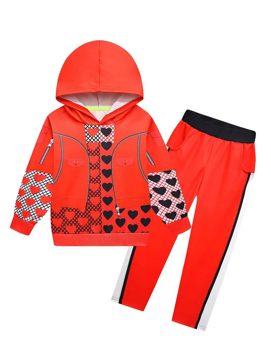 Girls Princess Red Hoodie and Pants w/ Accessories