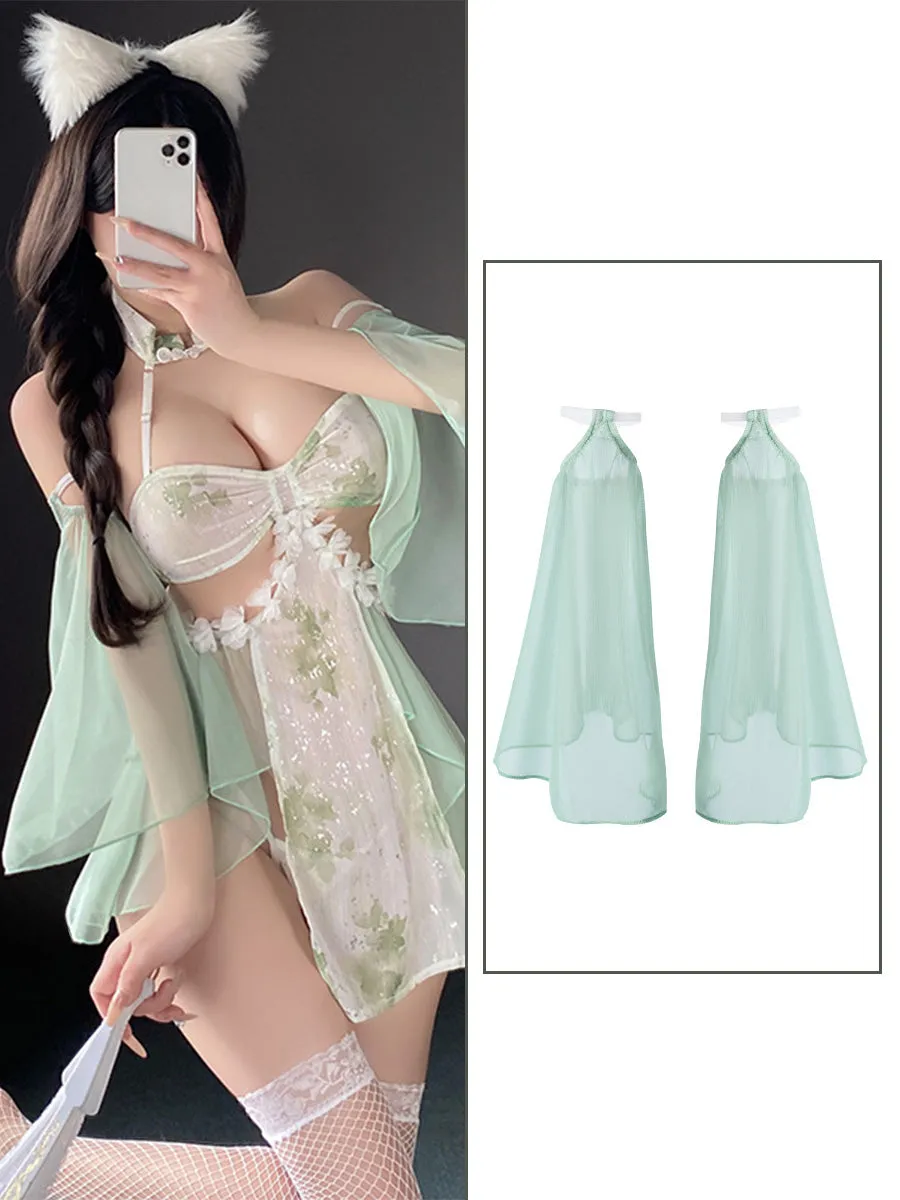 Hollow Out Floral Cheongsam Dress