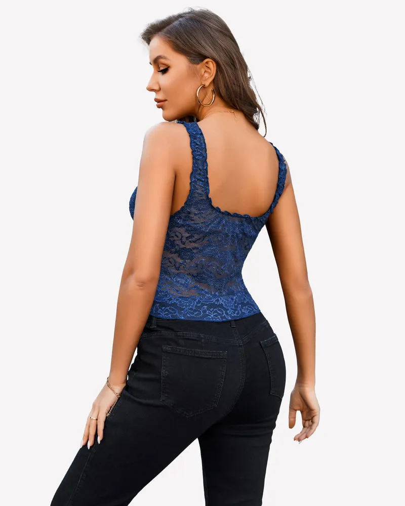 Lace Tops Mesh Crop Tank Tops