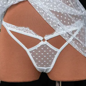 Lacy Cutout Thong - Something Blue
