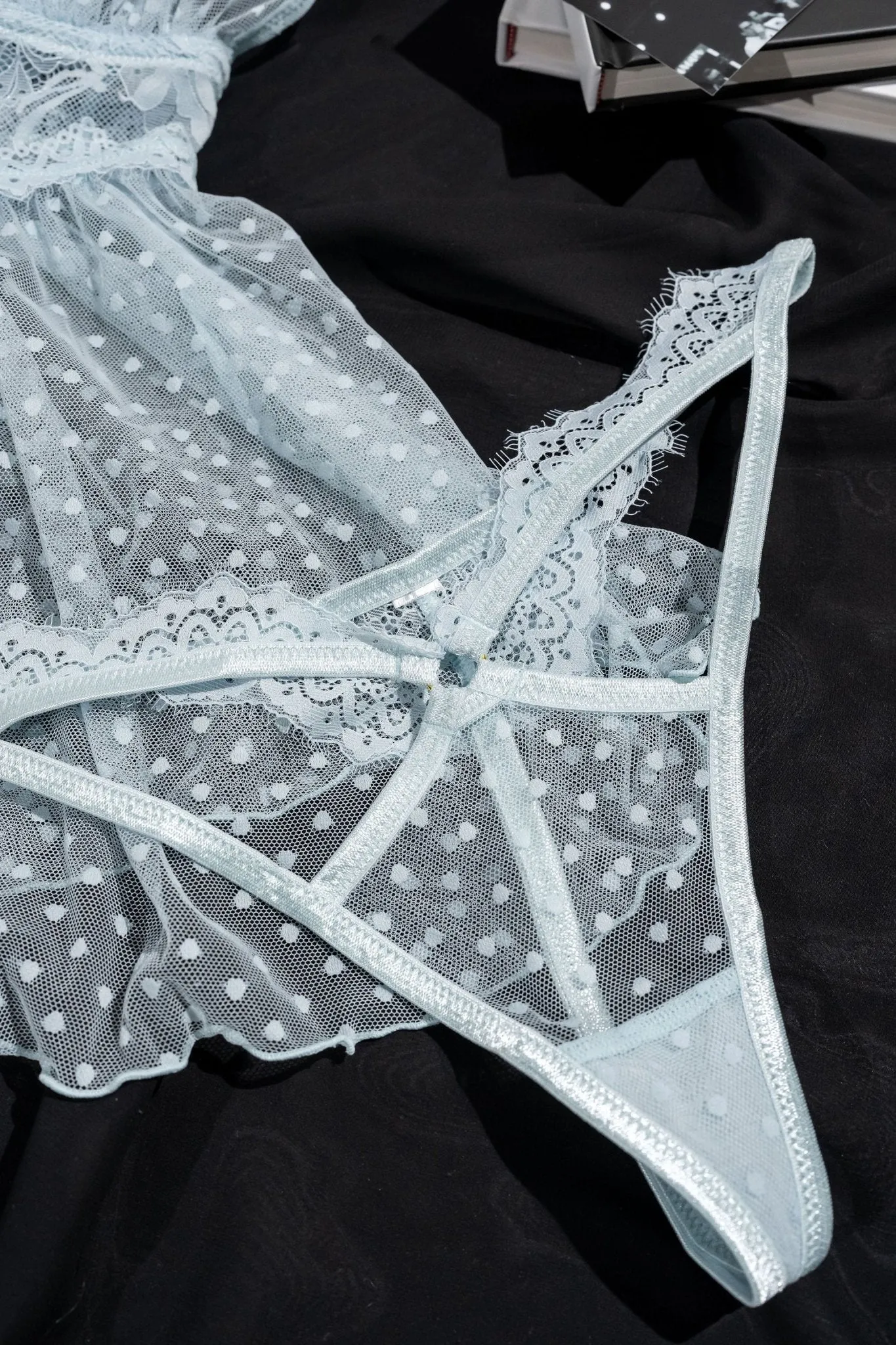 Lacy Cutout Thong - Something Blue