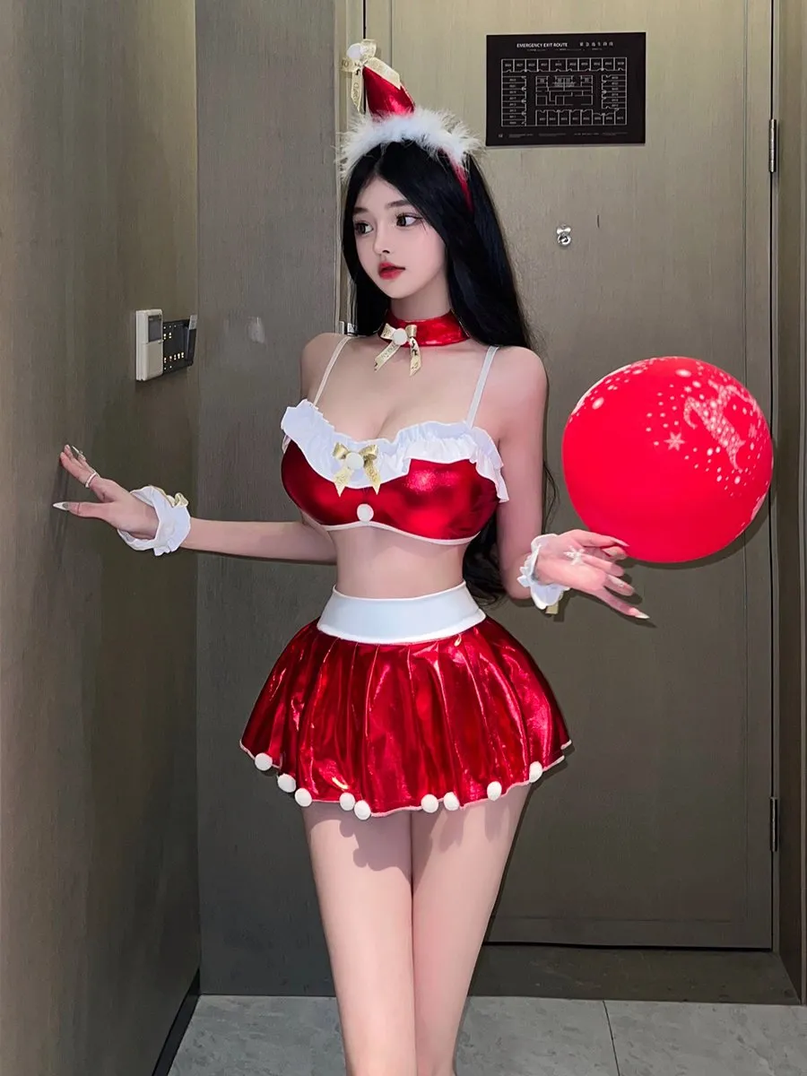 Metallic Mrs Claus Skirt Set