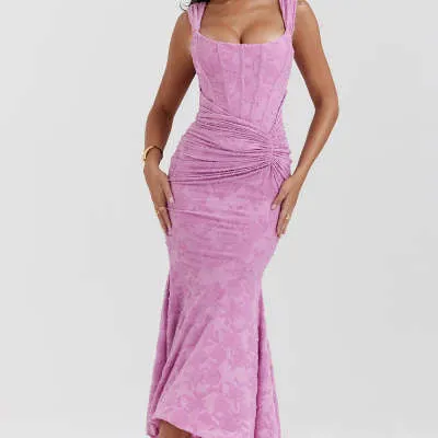 Mozision Off-shoulder Backless Sexy Evening Dress For Women Purple Sleeveless Strapless Ruched Bodycon Club Party Dress