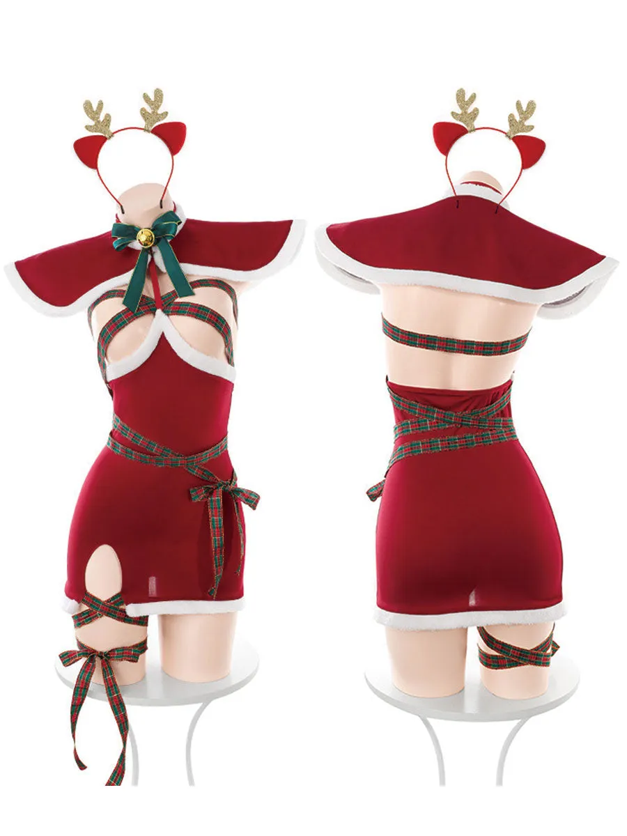 Mrs Claus Cupless Velvet Dress