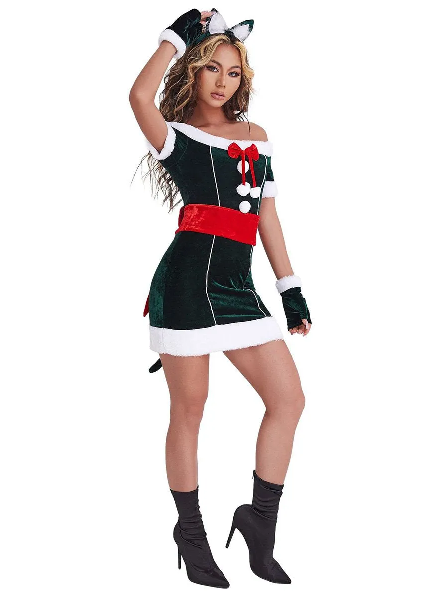 Off Shoulder Christmas Party Dress
