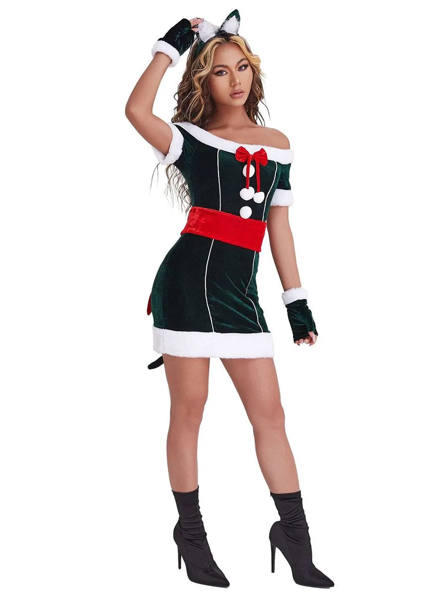Off Shoulder Christmas Party Dress