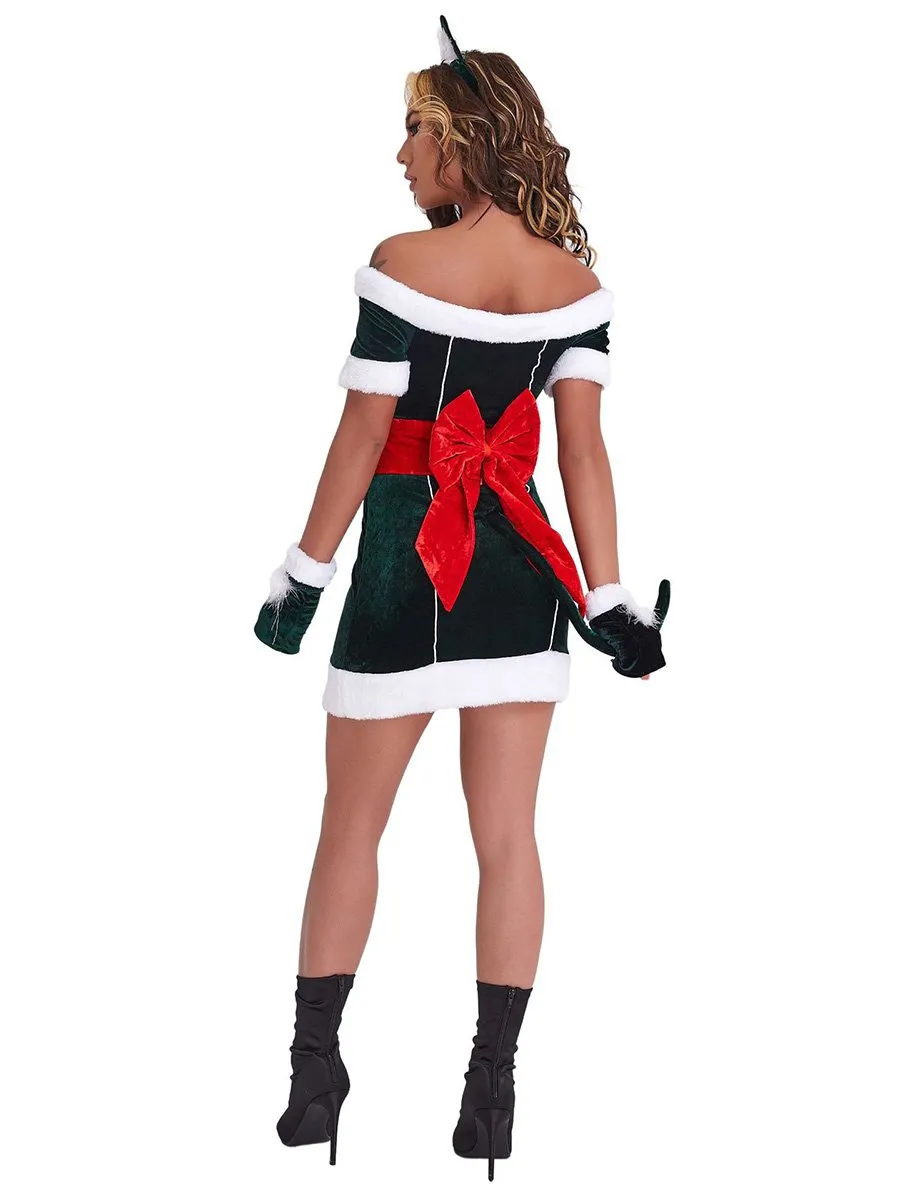 Off Shoulder Christmas Party Dress