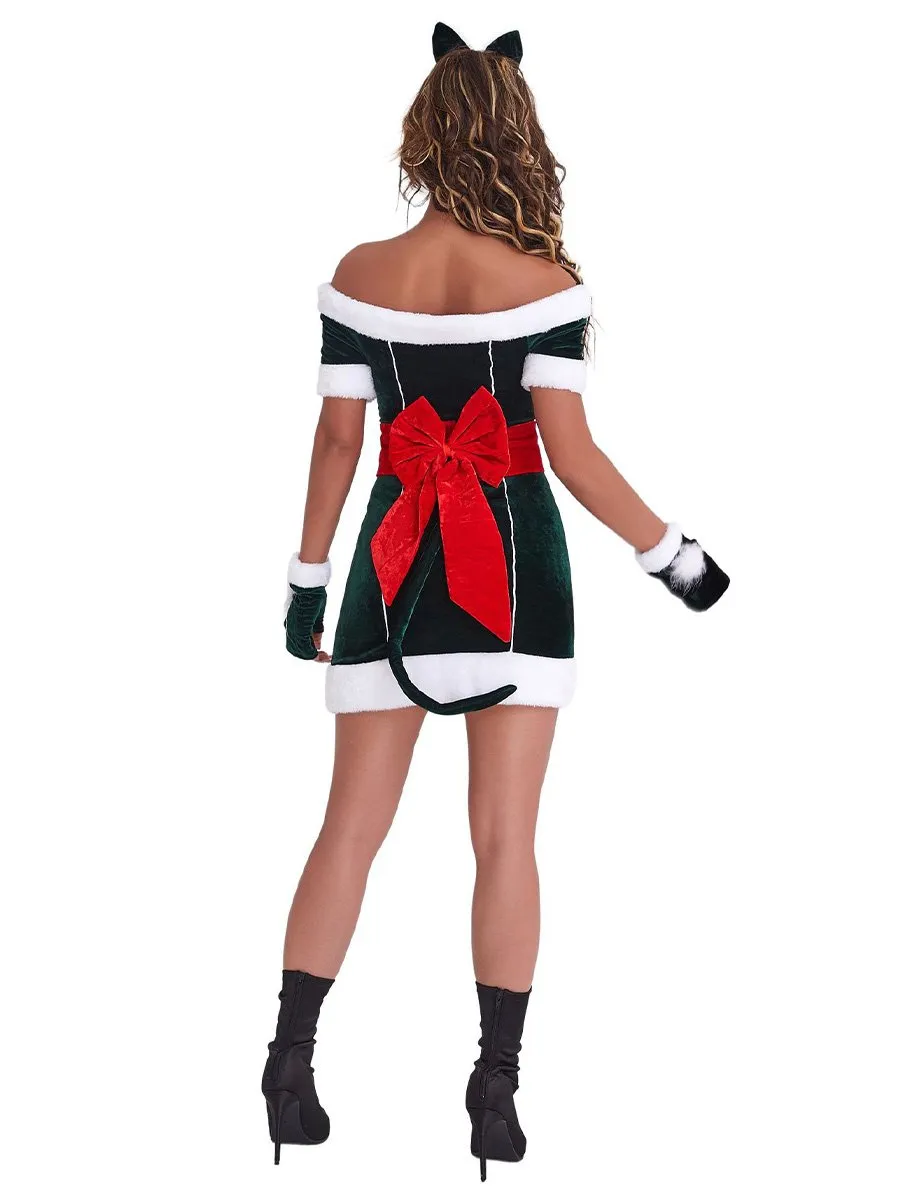 Off Shoulder Christmas Party Dress
