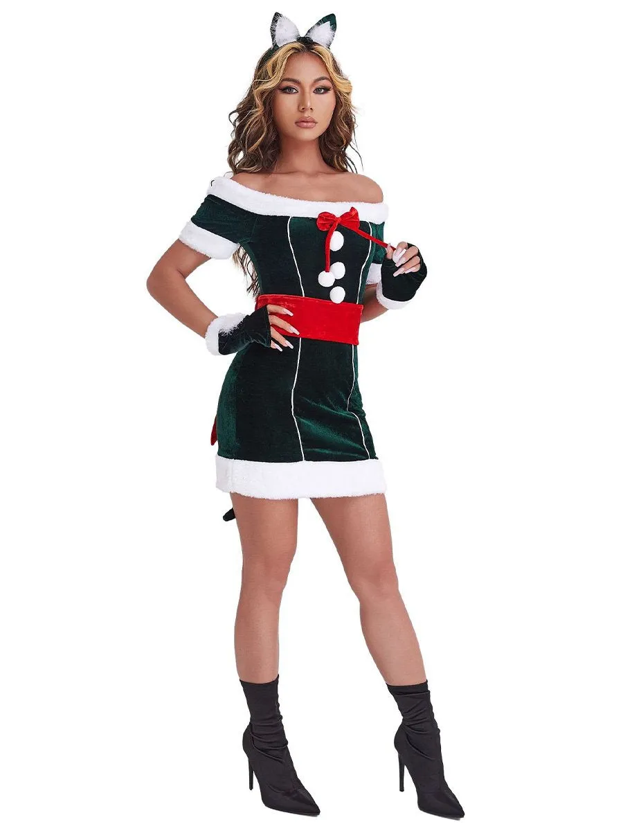 Off Shoulder Christmas Party Dress