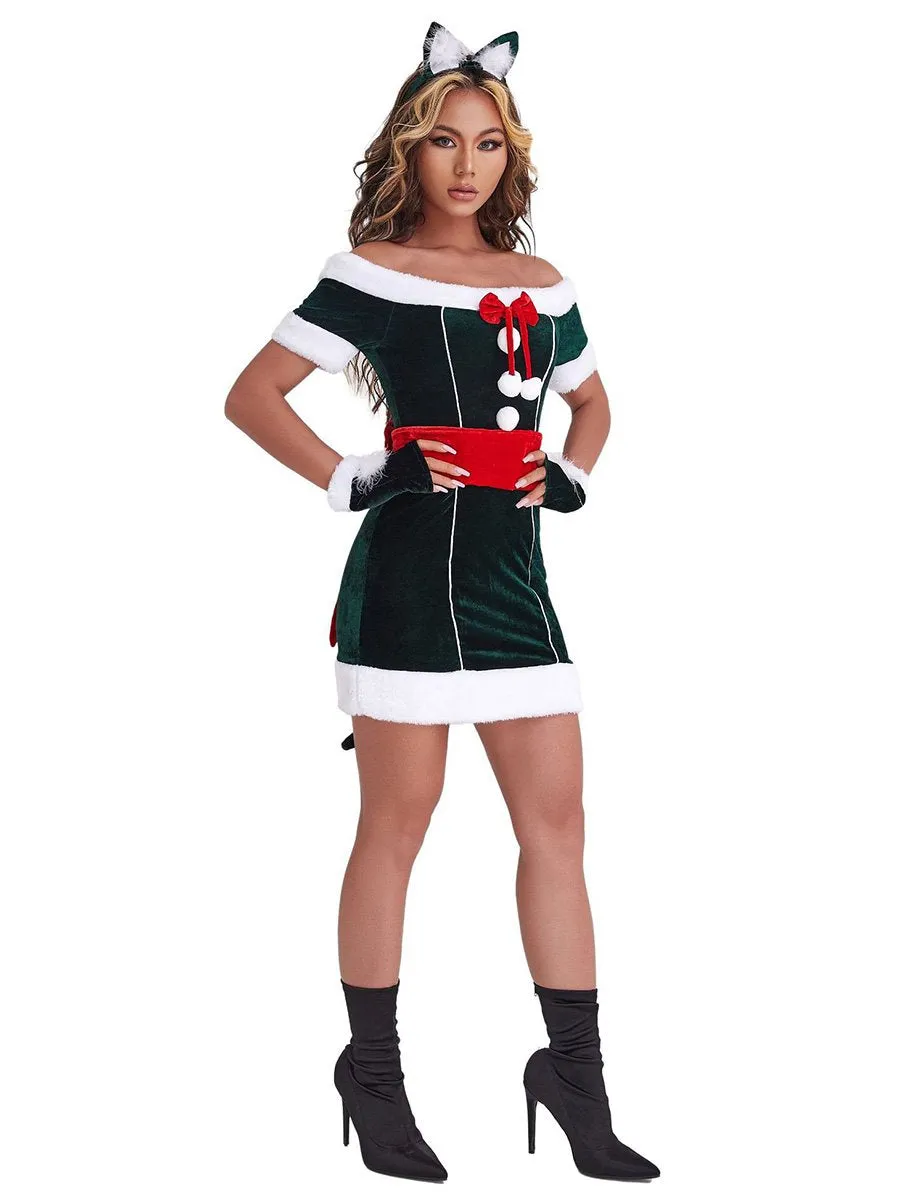 Off Shoulder Christmas Party Dress