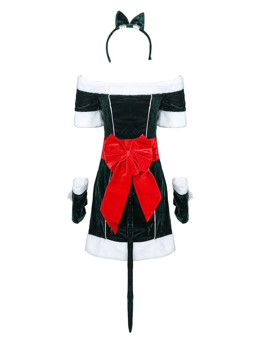 Off Shoulder Christmas Party Dress