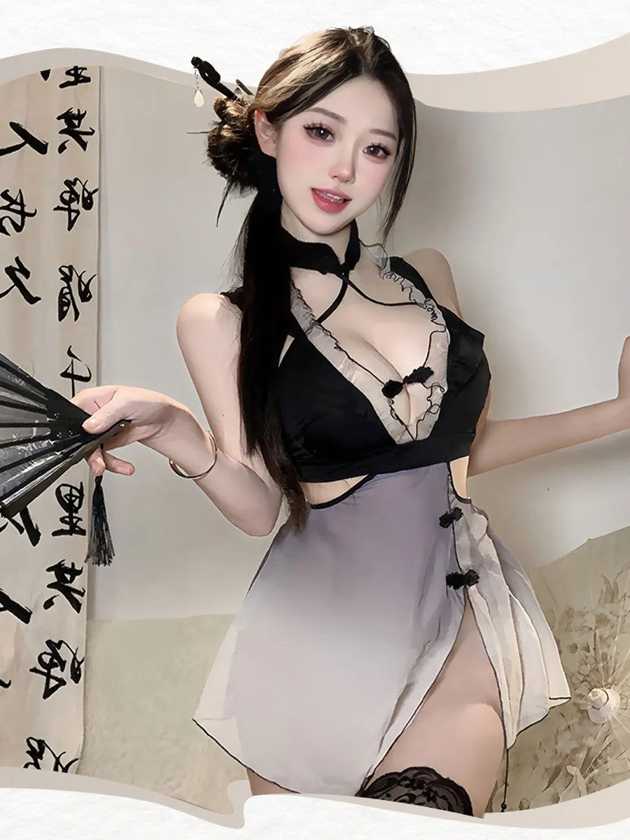 Ombr Slit Cheongsam Dress