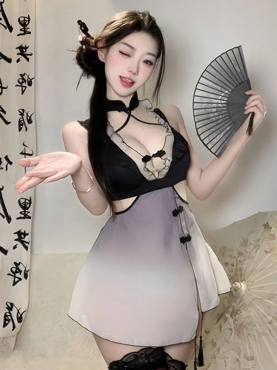 Ombr Slit Cheongsam Dress