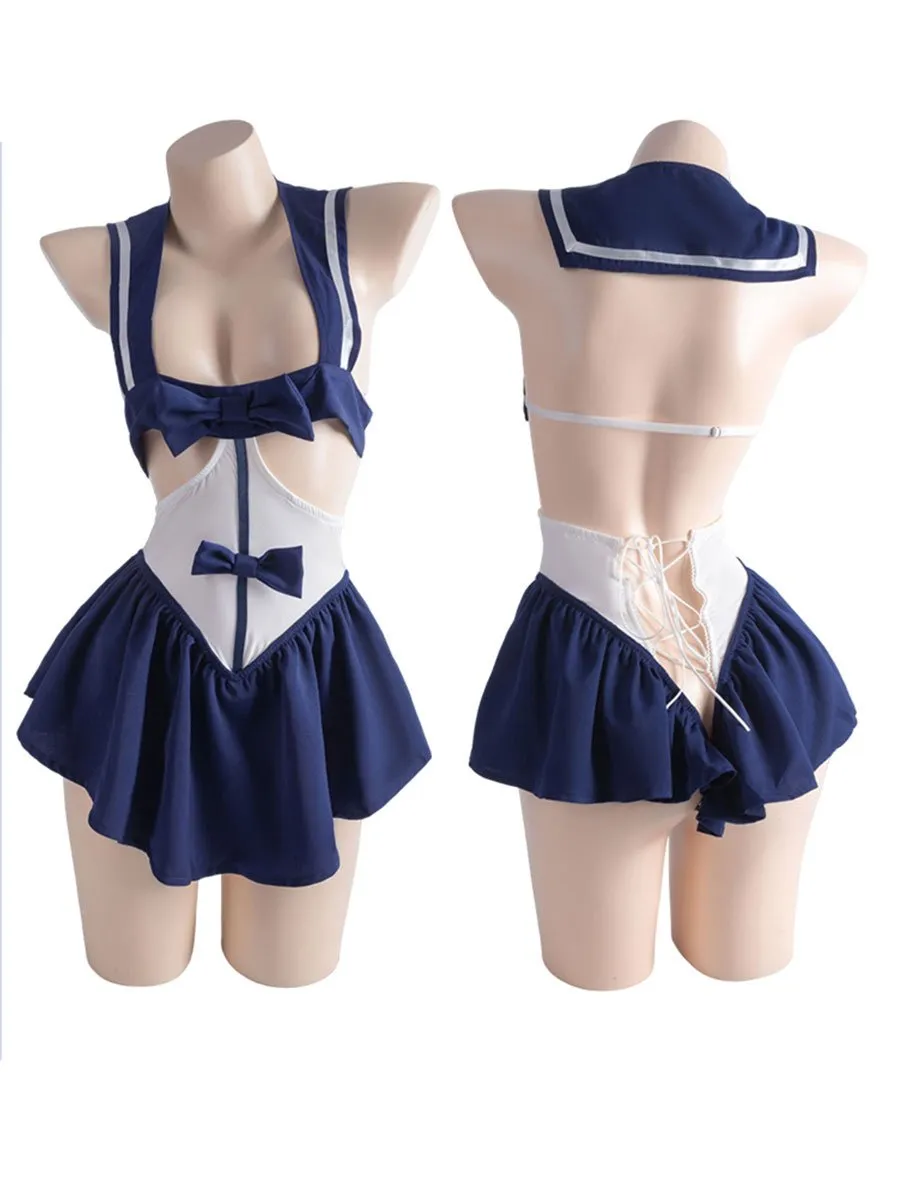 Open Back Sailor Style Lingerie Dress