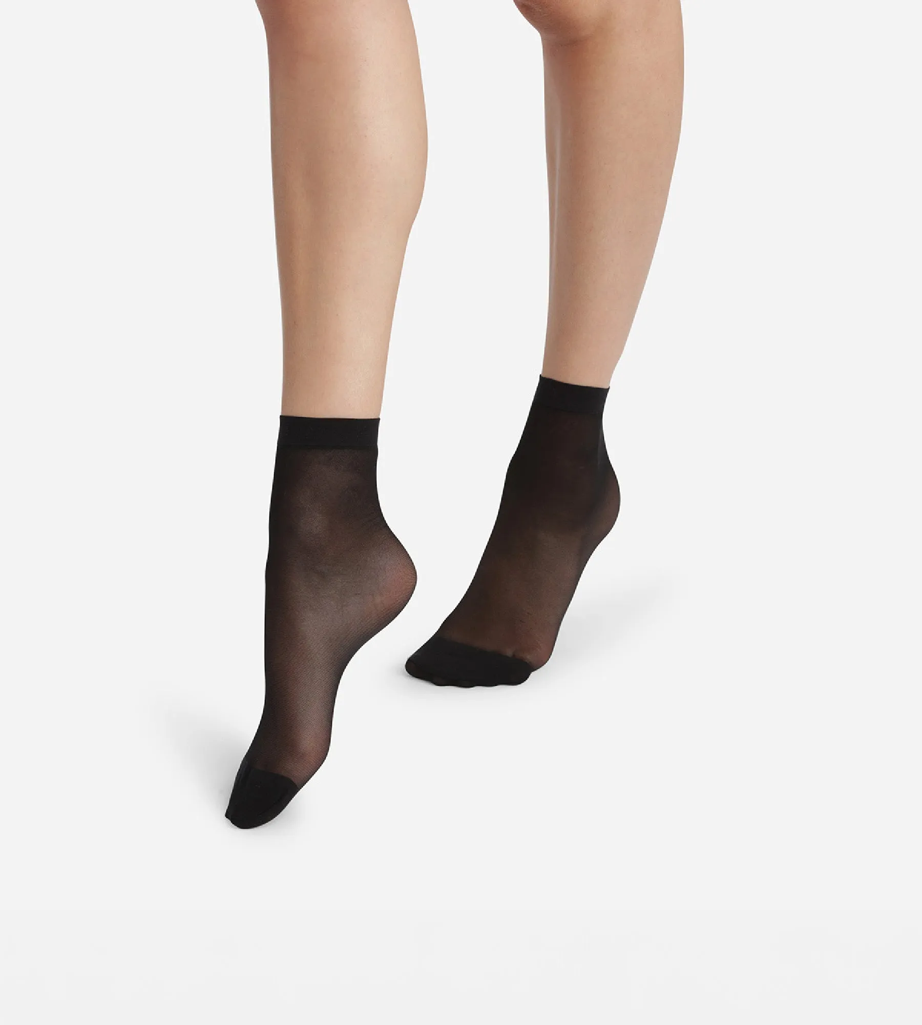 Pack of 2 Black Ultra Resist knee-high socks made of reinforced voile