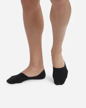 Pack of 2 pairs of black cotton footsies for men