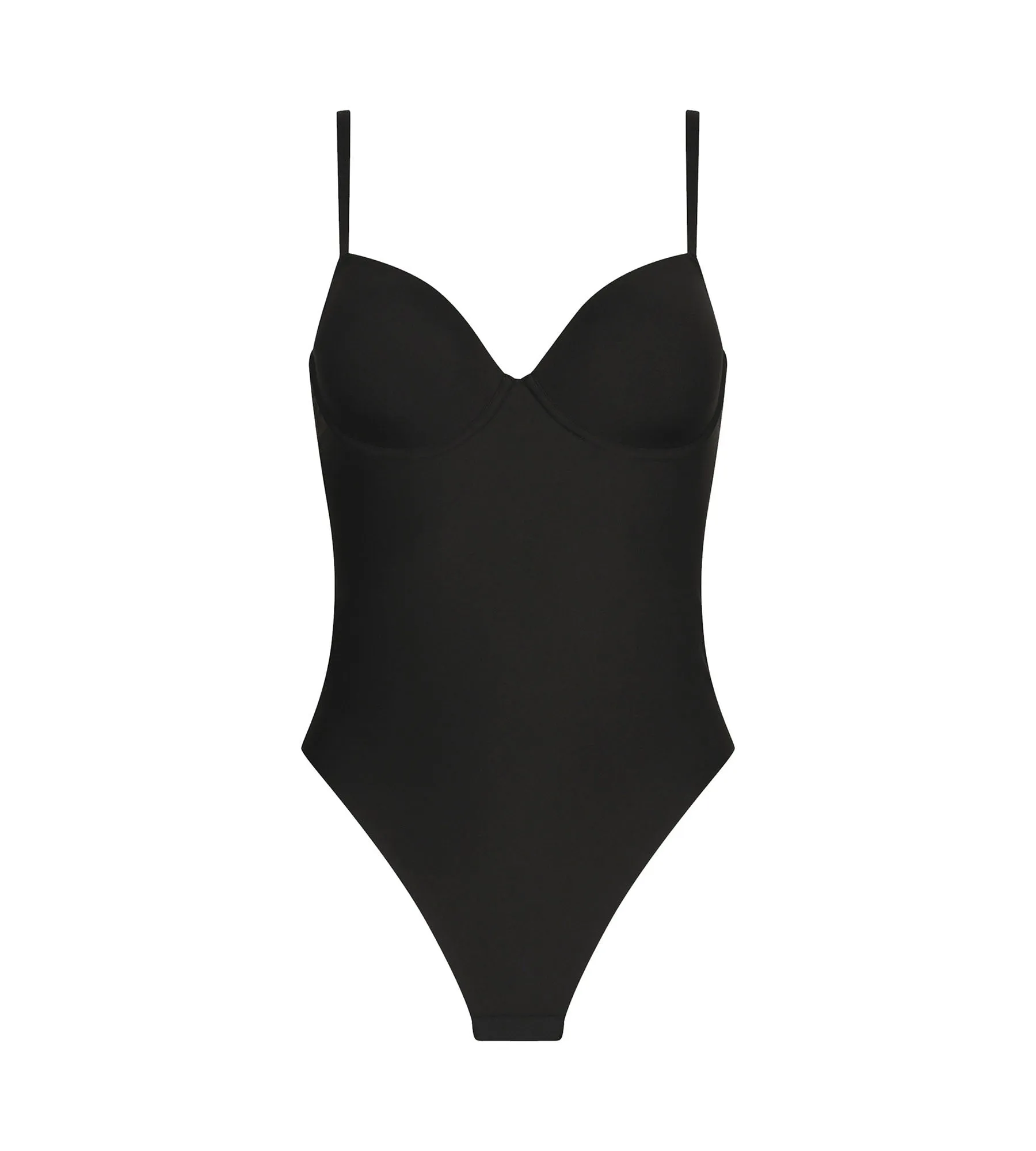 Sculpting Effect Microfibre String Bodysuit in Black  Dim Silhouette Invisible
