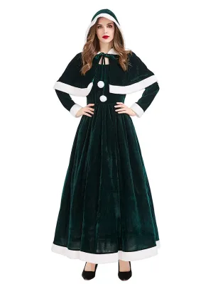 Velvet Mrs Claus Maxi Dress with Shawl