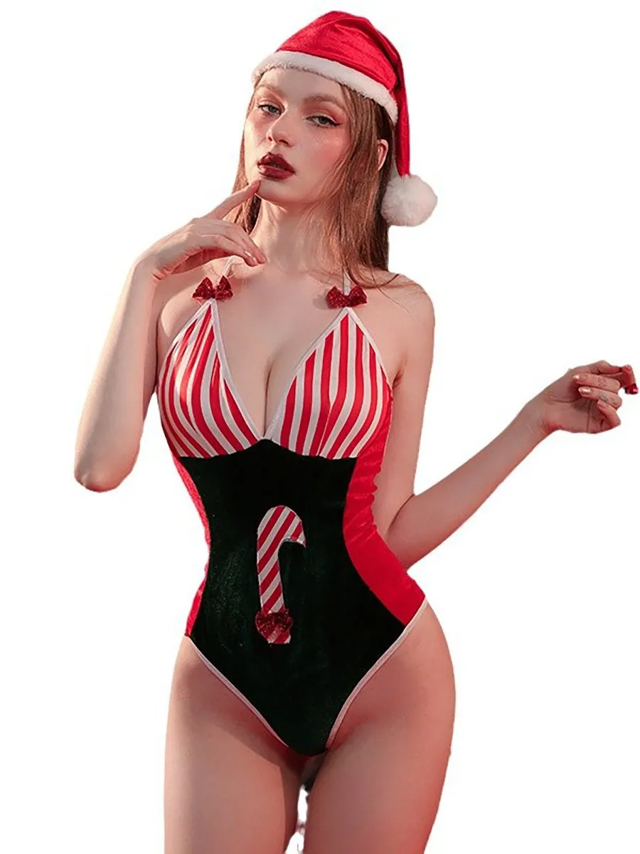 Velvet Xmas Elf Bodysuit