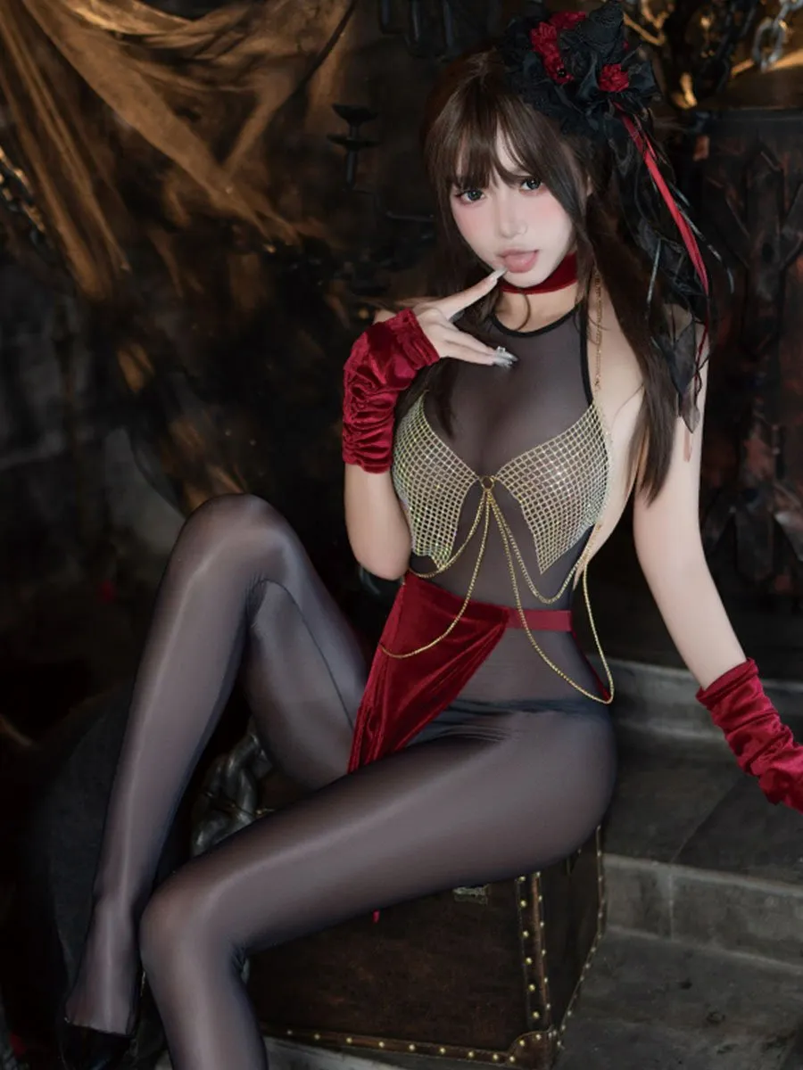 Vintage Gold Chain Cosplay Lingerie