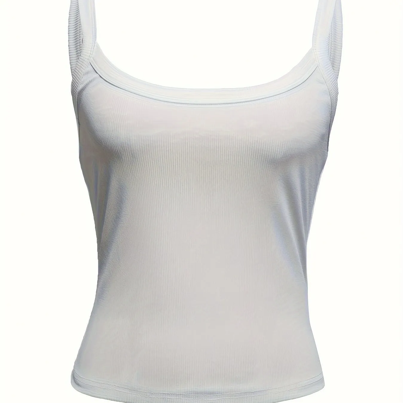 Women's Solid Color Ribbed Knitted Tight Fitting Basic Versatile Camisole Top